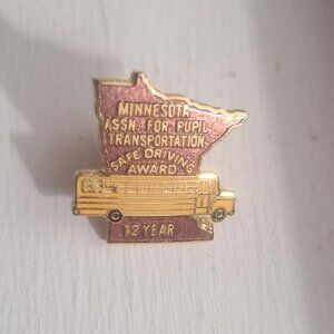 MAPT Minnesota School Bus Safety Vintage Lapel Pin - Pupil Transportation 12 Yr